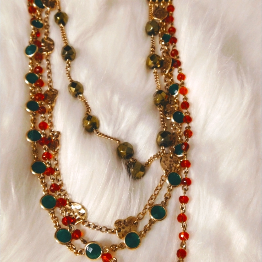 Multi Color Beaded Necklace - Picture 5 of 7